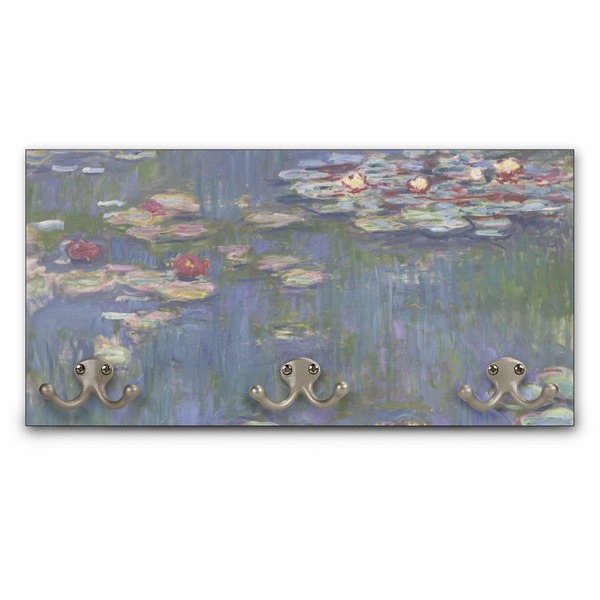 Custom Water Lilies by Claude Monet Wall Mounted Coat Rack