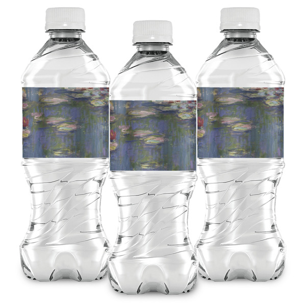 Water Lilies by Claude Monet Water Bottle Labels - Front View