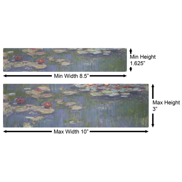 Water Lilies by Claude Monet Water Bottle Labels w/ Dimensions
