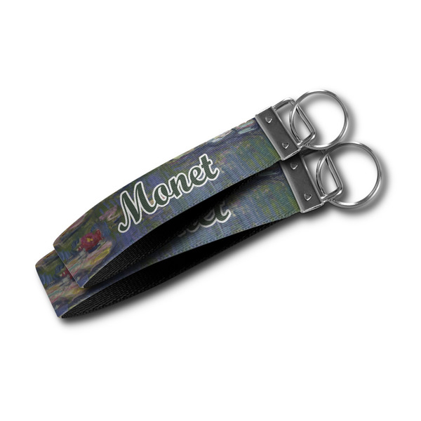 Water Lilies by Claude Monet Webbing Keychain FOBs - Size Comparison
