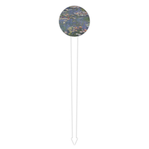 Water Lilies by Claude Monet White Plastic 4" Food Pick - Round - Single Pick