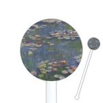 Water Lilies by Claude Monet 5.5" Round Plastic Stir Sticks - White - Single Sided