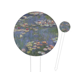 Water Lilies by Claude Monet 6" Round Plastic Food Picks - White - Single Sided