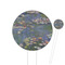 Water Lilies by Claude Monet White Plastic 6" Food Pick - Round - Closeup