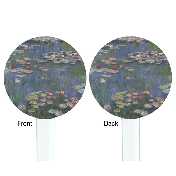 Water Lilies by Claude Monet White Plastic 7" Stir Stick - Double Sided - Round - Front & Back