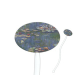Water Lilies by Claude Monet 7" Oval Plastic Stir Sticks - White - Double Sided