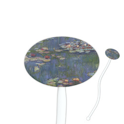 Water Lilies by Claude Monet 7" Oval Plastic Stir Sticks - White - Double Sided