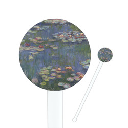 Water Lilies by Claude Monet 7" Round Plastic Stir Sticks - White - Single Sided