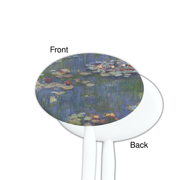 Water Lilies by Claude Monet White Plastic 7" Stir Stick - Single Sided - Oval - Front & Back