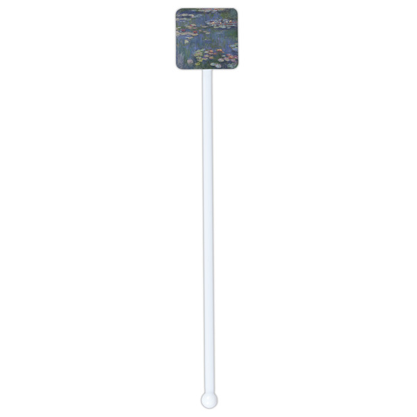 Water Lilies by Claude Monet White Plastic Stir Stick - Single Sided - Square - Single Stick
