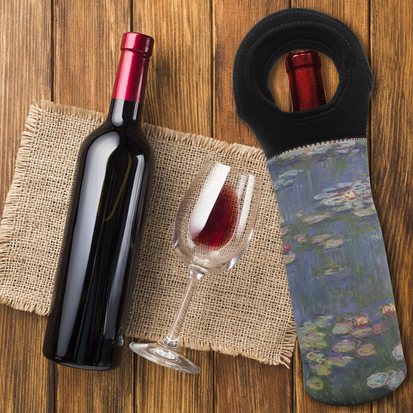 Water Lilies by Claude Monet Wine Tote Bag - FLATLAY