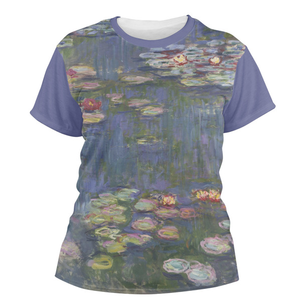 Custom Water Lilies by Claude Monet Women's Crew T-Shirt - Large