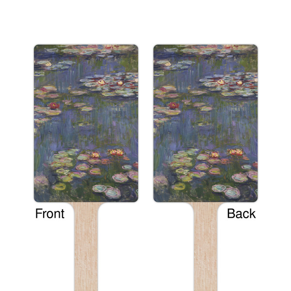 Water Lilies by Claude Monet Wooden 6.25" Stir Stick - Rectangular - Double Sided - Front & Back