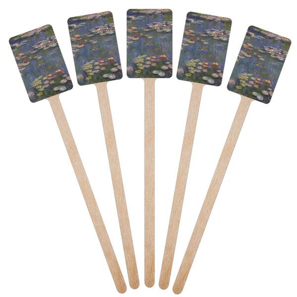 Water Lilies by Claude Monet Wooden 6.25" Stir Stick - Rectangular - Fan View