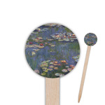 Water Lilies by Claude Monet 6" Round Wooden Food Picks - Single Sided