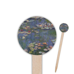 Water Lilies by Claude Monet 6" Round Wooden Food Picks - Double Sided