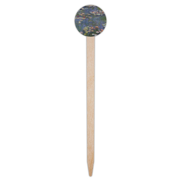 Water Lilies by Claude Monet Wooden 6" Food Pick - Round - Single Pick