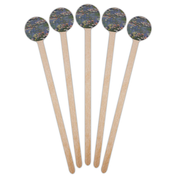 Water Lilies by Claude Monet Wooden 7.5" Stir Stick - Round - Fan View