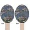Water Lilies by Claude Monet Wooden Food Pick - Oval - Double Sided - Front & Back