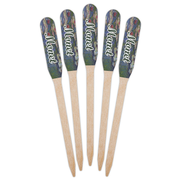 Water Lilies by Claude Monet Wooden Food Pick - Paddle - Fan View