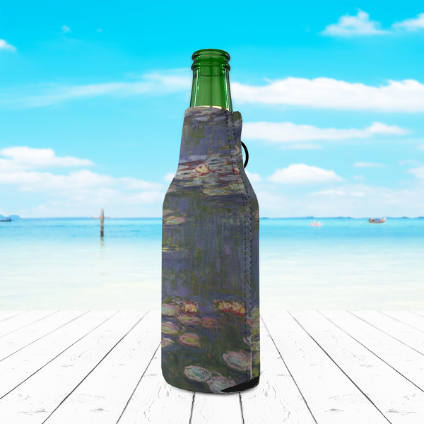 Water Lilies by Claude Monet Zipper Bottle Cooler - LIFESTYLE