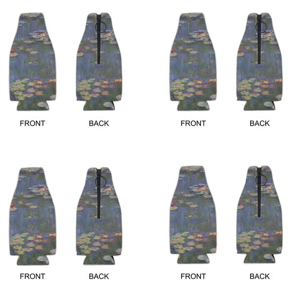 Water Lilies by Claude Monet Zipper Bottle Cooler - Set of 4 - APPROVAL