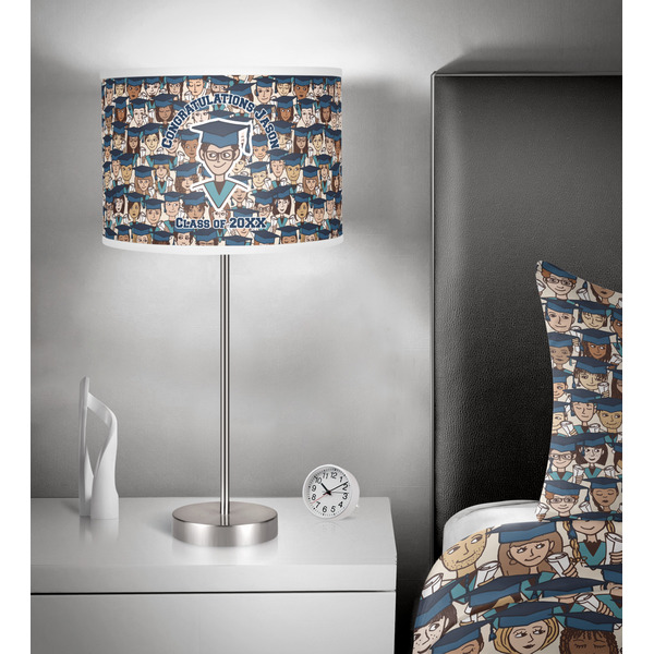 Graduating Students 13 inch drum lamp shade - in room