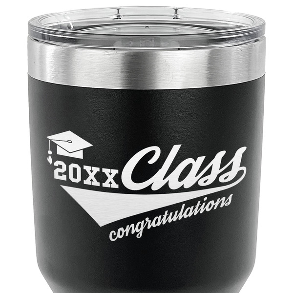 Graduating Students 30 oz Stainless Steel Ringneck Tumbler - Black - CLOSE UP