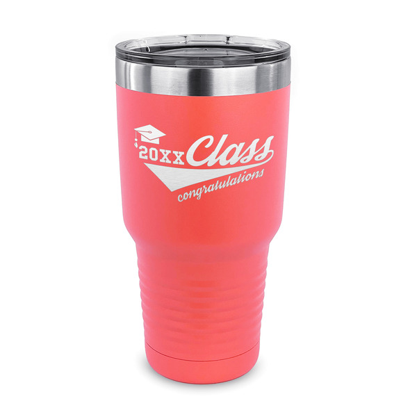 Custom Graduating Students 30 oz Stainless Steel Tumbler - Coral - Single Sided (Personalized)