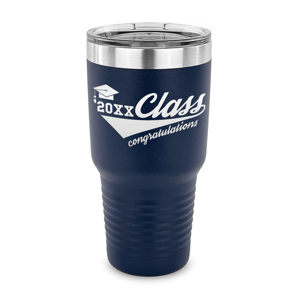 Custom Graduating Students 30 oz Stainless Steel Tumbler - Navy - Single Sided (Personalized)