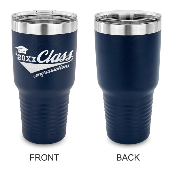 Graduating Students 30 oz Stainless Steel Ringneck Tumblers - Navy - Single Sided - APPROVAL