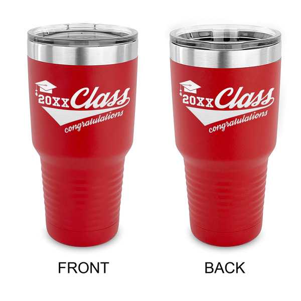 Custom Graduating Students 30 oz Stainless Steel Tumbler - Red - Double Sided (Personalized)