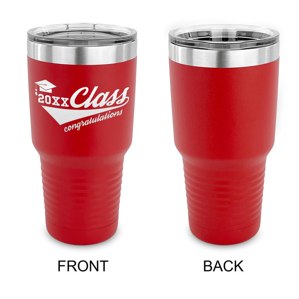 Graduating Students 30 oz Stainless Steel Ringneck Tumblers - Red - Single Sided - APPROVAL