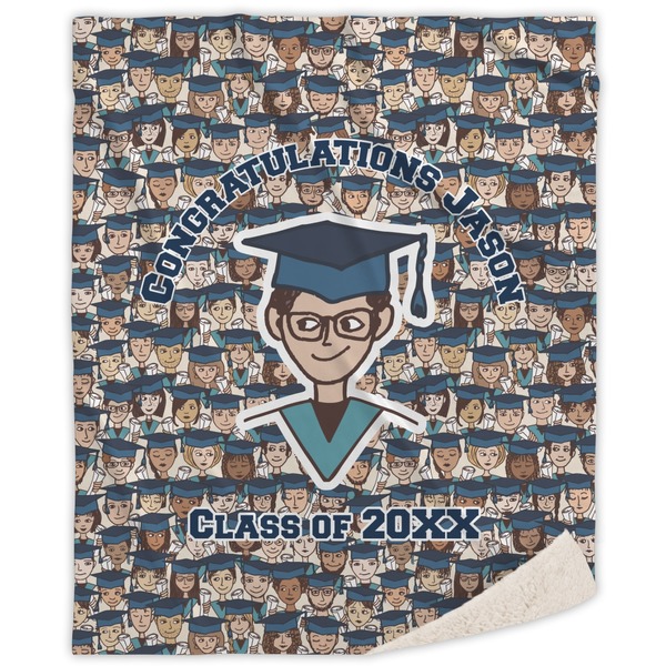 Custom Graduating Students Sherpa Throw Blanket - 50"x60" (Personalized)
