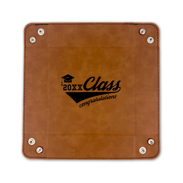 Graduating Students 6" x 6" Leatherette Snap Up Tray - FLAT FRONT