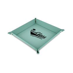 Graduating Students 6" x 6" Teal Faux Leather Valet Tray (Personalized)