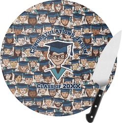 Graduating Students Round Glass Cutting Board - Small (Personalized)