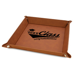 Graduating Students 9" x 9" Leather Valet Tray w/ Name or Text