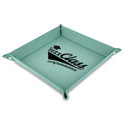 Graduating Students 9" x 9" Teal Faux Leather Valet Tray (Personalized)