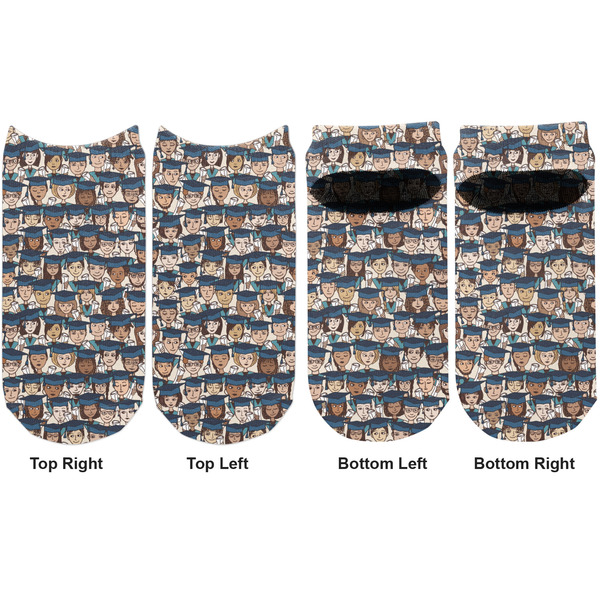 Graduating Students Adult Ankle Socks - Double Pair - Front and Back - Apvl