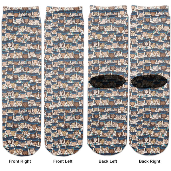 Graduating Students Adult Crew Socks - Double Pair - Front and Back - Apvl