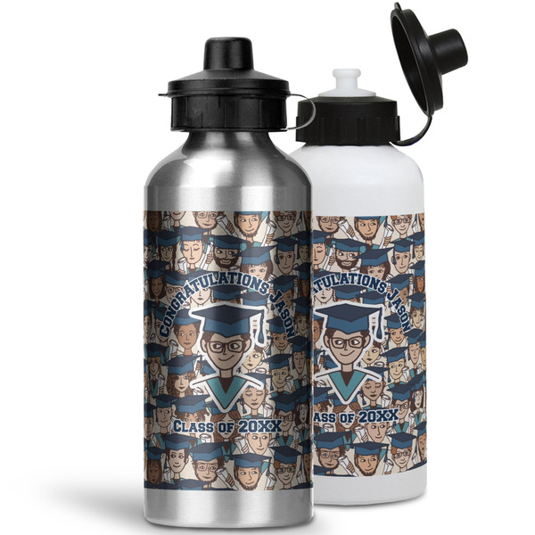 Graduating Students Aluminum Water Bottles - MAIN (white &silver)