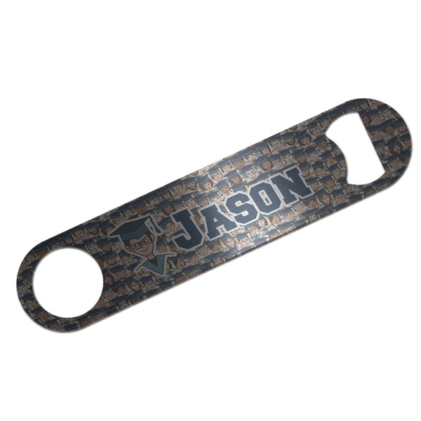Custom Graduating Students Bar Bottle Opener - Silver w/ Name or Text