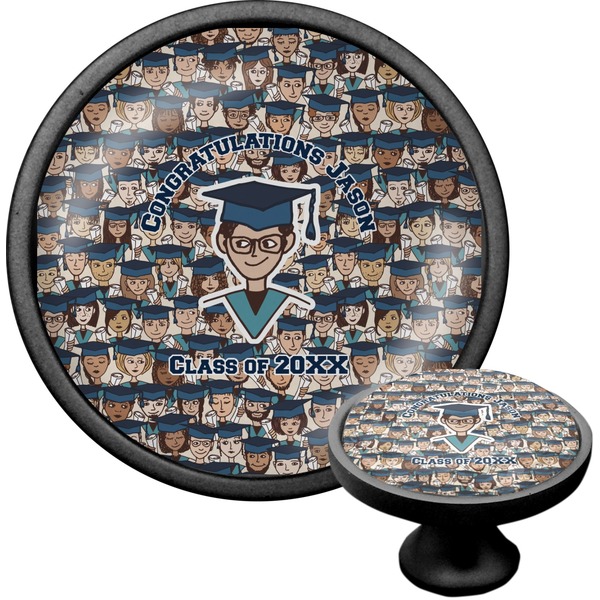 Custom Graduating Students Cabinet Knob (Black) (Personalized)