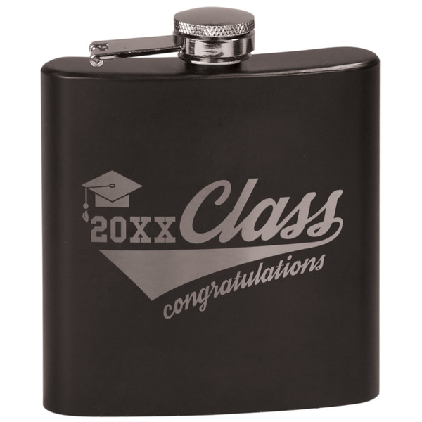 Custom Graduating Students Black Flask Set (Personalized)