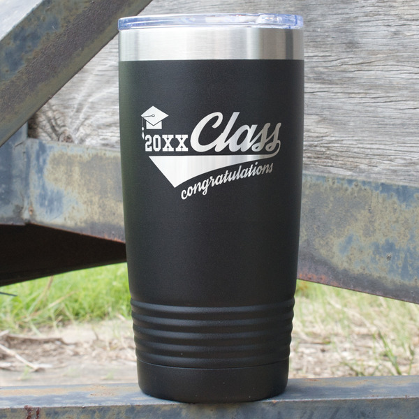 Custom Graduating Students 20 oz Stainless Steel Tumbler - Black - Single Sided (Personalized)