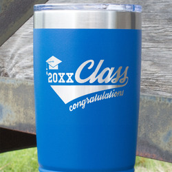 Graduating Students 20 oz Stainless Steel Tumbler - Royal Blue - Single Sided (Personalized)
