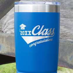 Graduating Students 20 oz Stainless Steel Tumbler - Royal Blue - Double Sided (Personalized)