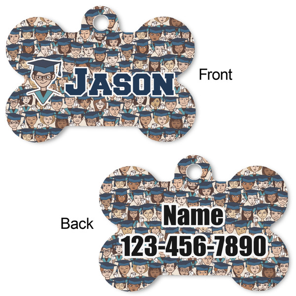 Graduating Students Bone Shaped Dog Tag - Front & Back
