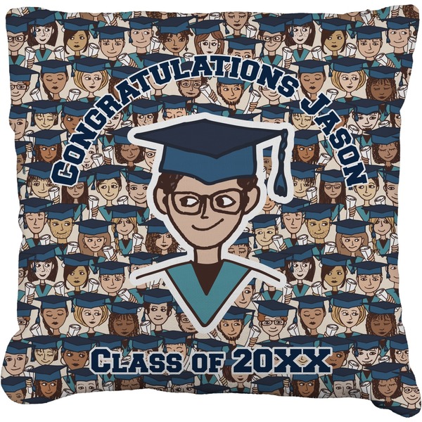 Custom Graduating Students Faux-Linen Throw Pillow 16" (Personalized)